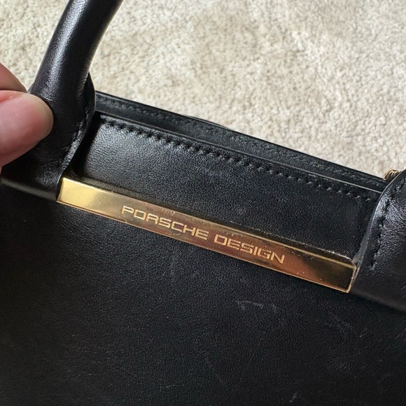 ✨GENUINE✨PORSCHE DESIGN TwinBag Mini Mini in BLACK and GOLD - Picture 4 of 7